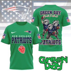 Green Day Punk Rock New England Patriots Football Mashup Graphic Tee Game Day Apparel T Shirt Green Day Punk Rock New England Patriots Football Mashup Graphic Tee Game Day Apparel T Shirt