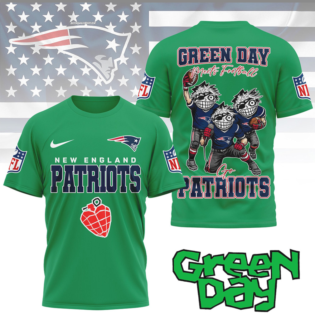 Green Day Punk Rock New England Patriots Football Mashup Graphic Tee Game Day Apparel T Shirt Green Day Punk Rock New England Patriots Football Mashup Graphic Tee Game Day Apparel T Shirt