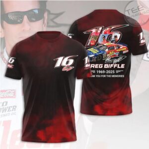 Greg Biffle NASCAR Legend Racing Memorial 1969 2025 Tribute Graphic T Shirt