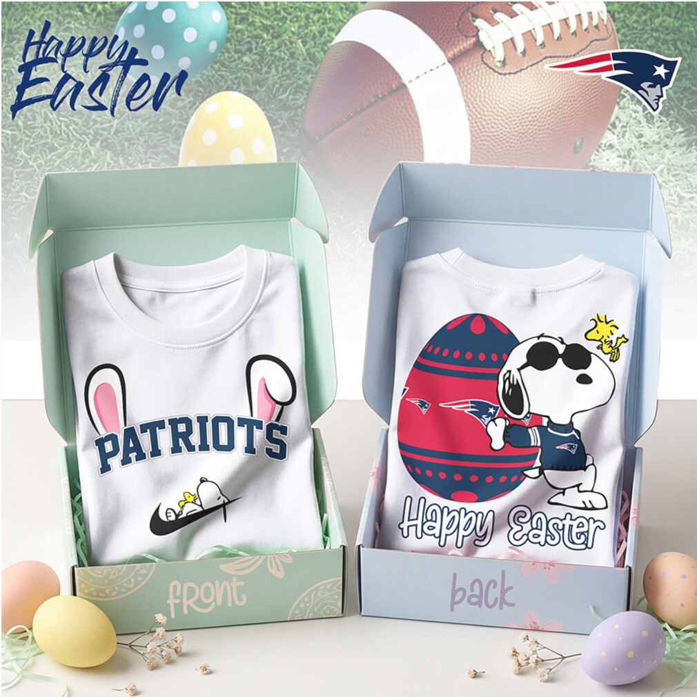 Happy Easter New England Patriots Snoopy Woodstock Bunny Ears Gift Box Graphic T Shirt Happy Easter New England Patriots Snoopy Woodstock Bunny Ears Gift Box Graphic T Shirt