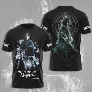 Harry Potter Severus Snape Always Patronus Doe Magic Spell Black Graphic T Shirt