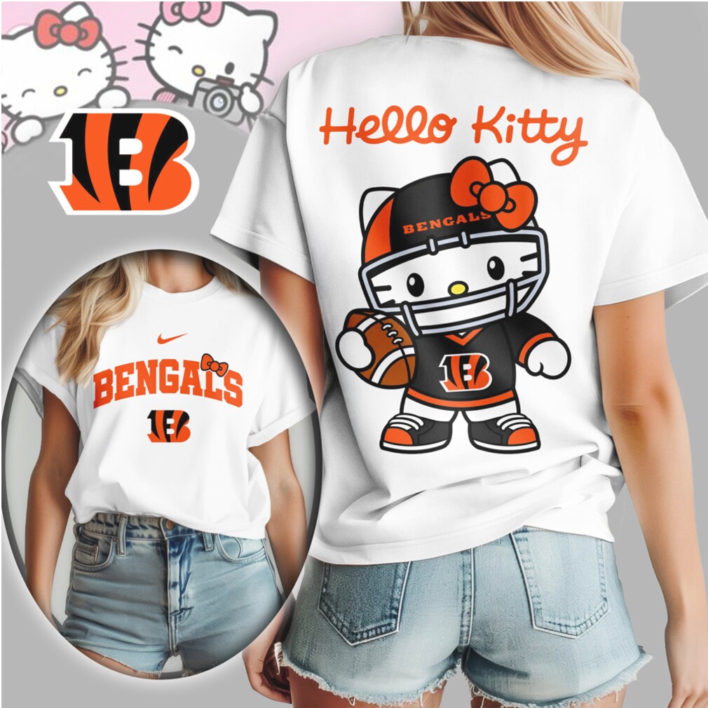Hello Kitty Cincinnati Bengals 's Football Cute NFL Fan Gear T Shirt Hello Kitty Cincinnati Bengals 's Football Cute NFL Fan Gear T Shirt