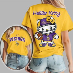 Hello Kitty Minnesota Vikings Football Fan NFL Football T Shirt