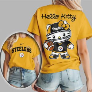 Hello Kitty Pittsburgh Steelers Football Fan NFL Football T Shirt
