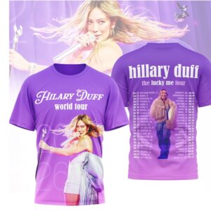 Hilary Duff The Lucky Me World Tour 2026 Purple Concert Shirt Hilary Duff The Lucky Me World Tour 2026 Purple Concert Shirt