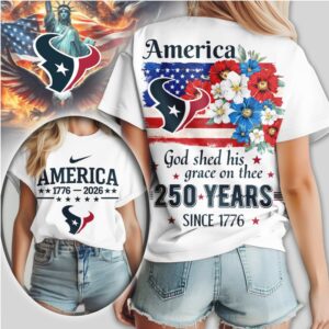 Houston Texans America 250 Years Since 1776 Patriotic Independence Day Shirt