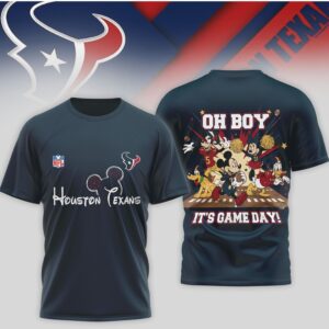 Houston Texans Mickey Mouse It’s Game Day Navy Blue Disney Football Shirt