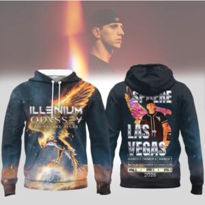 Illenium Odyssey Sphere Las Vegas 2026 Concert Merchandise Galaxy Phoenix Graphic Hoodie