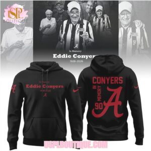 In Memory Of Eddie Conyers Alabama Crimson Tide Black Graphic Tee Commemorative Shirt