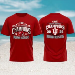 Indiana Hoosiers 2025 Big Ten Football Champions Red Alumni Game Day Shirt