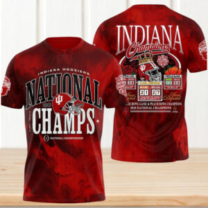 Indiana Hoosiers 2025 National Champions Football Victory Red Marble tshirt Indiana Hoosiers 2025 National Champions Football Victory Red Marble tshirt