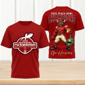Indiana Hoosiers 2026 Peach Bowl Champions College Football Red Fan Sport Shirt Indiana Hoosiers 2026 Peach Bowl Champions College Football Red Fan Sport Shirt
