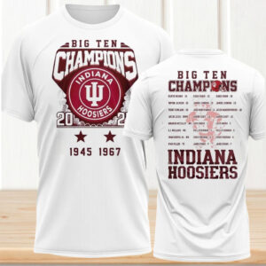 Indiana Hoosiers Big Ten Champions Roster Vintage Style College Football Shirt Indiana Hoosiers Big Ten Champions Roster Vintage Style College Football Shirt