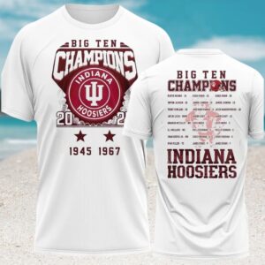 Indiana Hoosiers Big Ten Champions Roster Vintage Style College Football Shirt