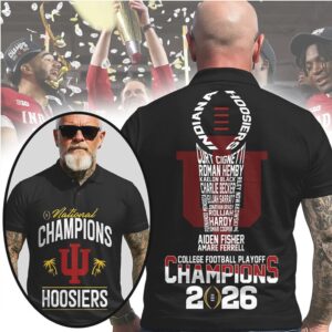 Indiana Hoosiers National Champions 2026 Player Roster Custom Name Back Graphic Polo Shirt Indiana Hoosiers National Champions 2026 Player Roster Custom Name Back Graphic Polo Shirt