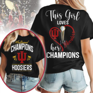Indiana Hoosiers National Champions This Girl Loves Her Hoosiers Heart Graphic T Shirt