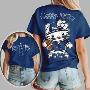 Indianapolis Colts Hello Kitty Football Trendy Kawaii Gameday T Shirt