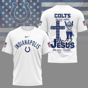 Indianapolis Colts Jesus In My Heart Christian Faith Football Fan Graphic T Shirt