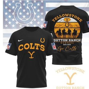 Indianapolis Colts Yellowstone Dutton Ranch Montana Mashup Football Fan T Shirt Indianapolis Colts Yellowstone Dutton Ranch Montana Mashup Football Fan T Shirt