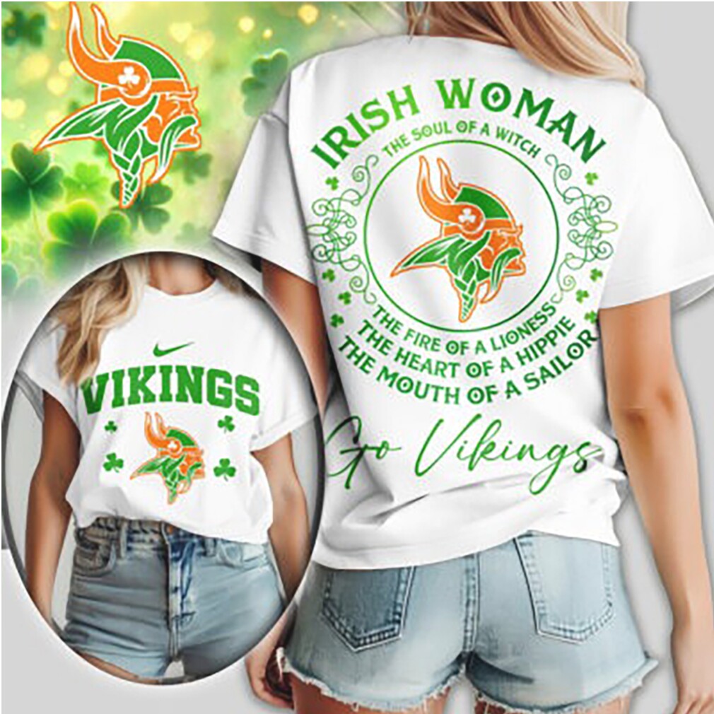 Irish Woman Vikings Soul Of A Witch Game Day T Shirt Irish Woman Vikings Soul Of A Witch Game Day T Shirt