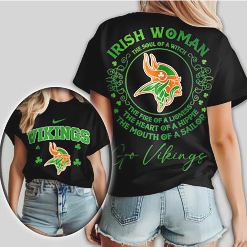 Irish Woman Vikings Soul Of A Witch Game Day T Shirt Irish Woman Vikings Soul Of A Witch Game Day T Shirt