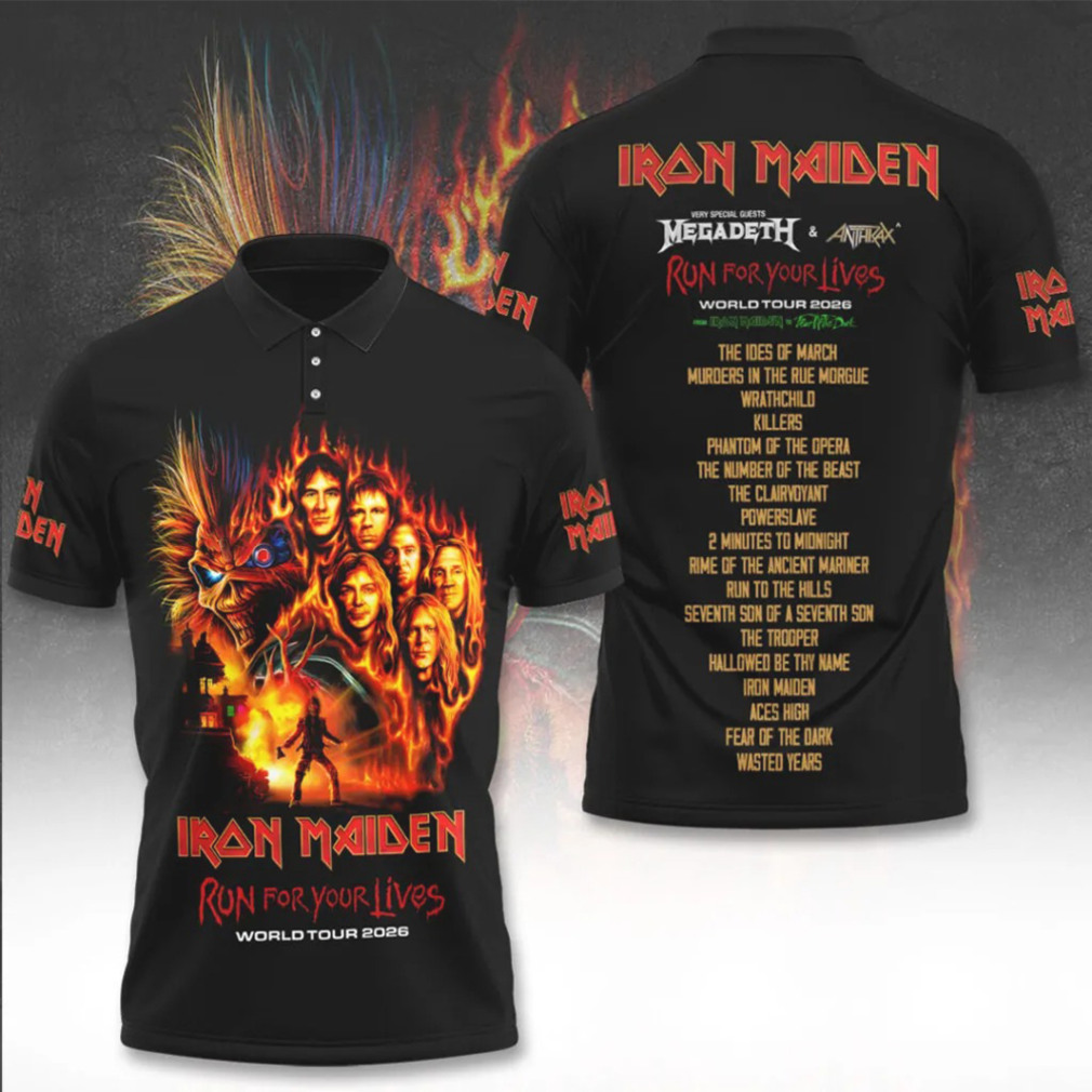 Iron Maiden x Megadeth x Anthrax Run For Your Lives 2026 World Tour Shirt Iron Maiden x Megadeth x Anthrax Run For Your Lives 2026 World Tour Shirt
