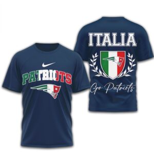 Italia New England Patriots Italian Heritage Pride Flag Graphic For Fans T Shirt