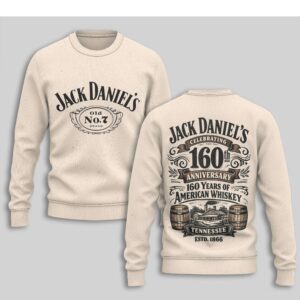 Jack Daniel’s 160th Anniversary American Whiskey Vintage Cream Graphic T Shirt Jack Daniel’s 160th Anniversary American Whiskey Vintage Cream Graphic T Shirt