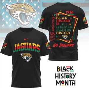 Jacksonville Jaguars Black History Month 1926 Anniversary NFL Team T Shirt Jacksonville Jaguars Black History Month 1926 Anniversary NFL Team T Shirt