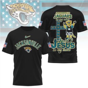 Jacksonville Jaguars Jesus In My Heart Religious Christian Faith Football Fan Shirt