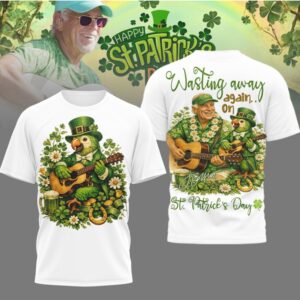 Jimmy Buffett Wasting Away Again On St Patrick’s Day Vintage Parrot Guitar T Shirt Jimmy Buffett Wasting Away Again On St Patrick’s Day Vintage Parrot Guitar T Shirt