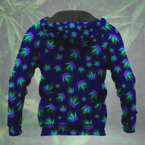 Joker Smoker Midnight Toker Colorful Neon Marijuana Leaf Hoodie