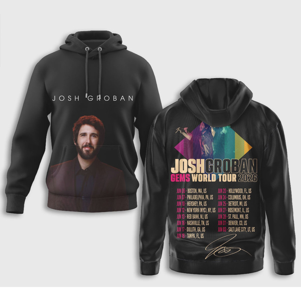 Josh Groban Gems World Tour 2026 Concert Schedule Portrait Graphic T Shirt Josh Groban Gems World Tour 2026 Concert Schedule Portrait Graphic T Shirt