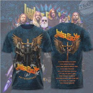 Judas Priest Faithkeepers World Tour Heavy Metal Band Signature Graphic T Shirt