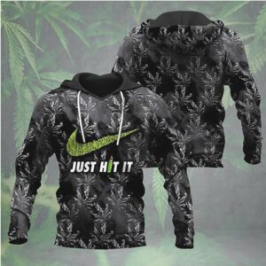 Just Hit It Cannabis Bud Swoosh 420 Marijuana Hoodie