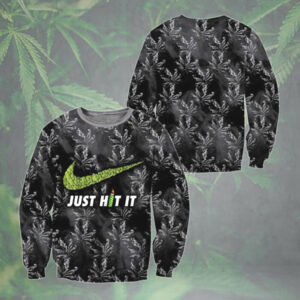Just Hit It Cannabis Bud Swoosh 420 Marijuana Hoodie