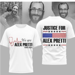 Justice For Alex Pretti Memorial Medical Stethoscope Graphic American Flag Tribute Shirt Justice For Alex Pretti Memorial Medical Stethoscope Graphic American Flag Tribute Shirt