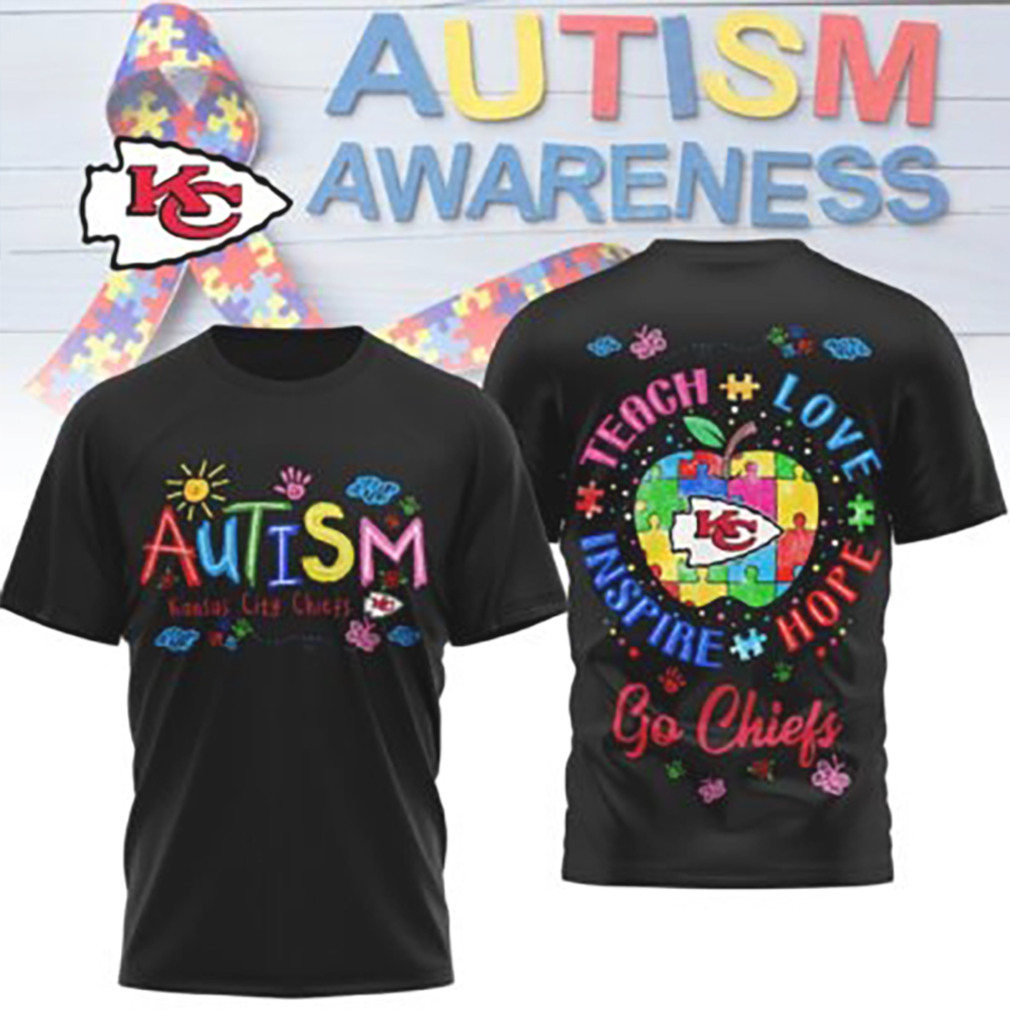 Kansas City Chiefs Autism Awareness Teach Love Hope Puzzle NFL Fan T Shirt Kansas City Chiefs Autism Awareness Teach Love Hope Puzzle NFL Fan T Shirt