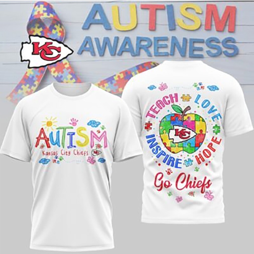 Kansas City Chiefs Autism Awareness Teach Love Hope Puzzle NFL Fan T Shirt Kansas City Chiefs Autism Awareness Teach Love Hope Puzzle NFL Fan T Shirt