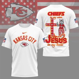 Kansas City Chiefs Jesus In My Heart Christian Faith Football Sports T Shirt