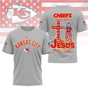 Kansas City Chiefs Jesus In My Heart Christian Faith Football Sports T Shirt
