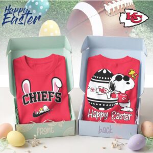 Kansas City Chiefs Snoopy Happy Easter Bunny Ears Nike Logo Football Shirt