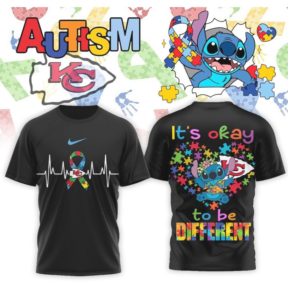 Kansas City Chiefs Stitch Autism Awareness It’s Okay To Be Different Shirt Kansas City Chiefs Stitch Autism Awareness It’s Okay To Be Different Shirt