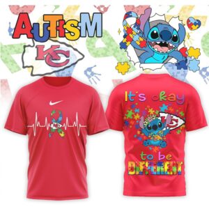 Kansas City Chiefs Stitch Autism Awareness It’s Okay To Be Different Shirt