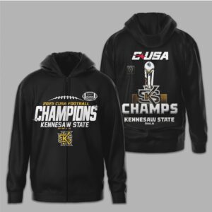 Kennesaw State Owls CUSA Football Champions 2025 Graphic Apparel Collection Hoodie Kennesaw State Owls CUSA Football Champions 2025 Graphic Apparel Collection Hoodie