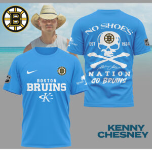 Kenny Chesney No Shoes Nation Boston Bruins NHL Skull Crossbones Hockey Shirt