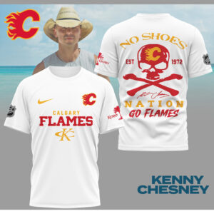 Kenny Chesney No Shoes Nation Calgary Flames NHL Skull Crossbones Shirt