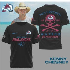 Kenny Chesney No Shoes Nation Colorado Avalanche NHL Skull Crossbones Shirt