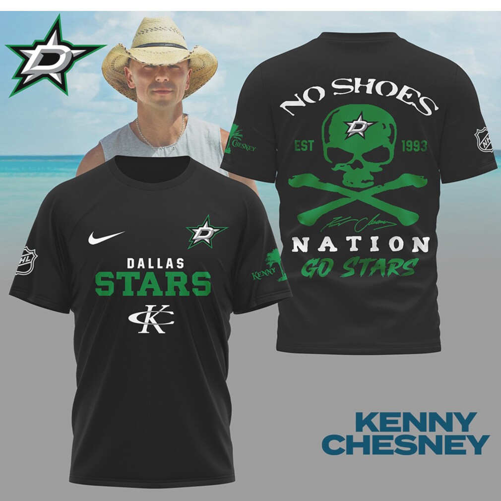 Kenny Chesney No Shoes Nation Dallas Stars NHL Skull Crossbones Shirt Kenny Chesney No Shoes Nation Dallas Stars NHL Skull Crossbones Shirt