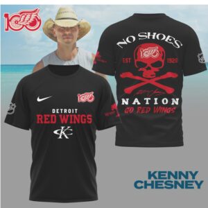Kenny Chesney No Shoes Nation Detroit Red Wings NHL Skull Crossbones Shirt